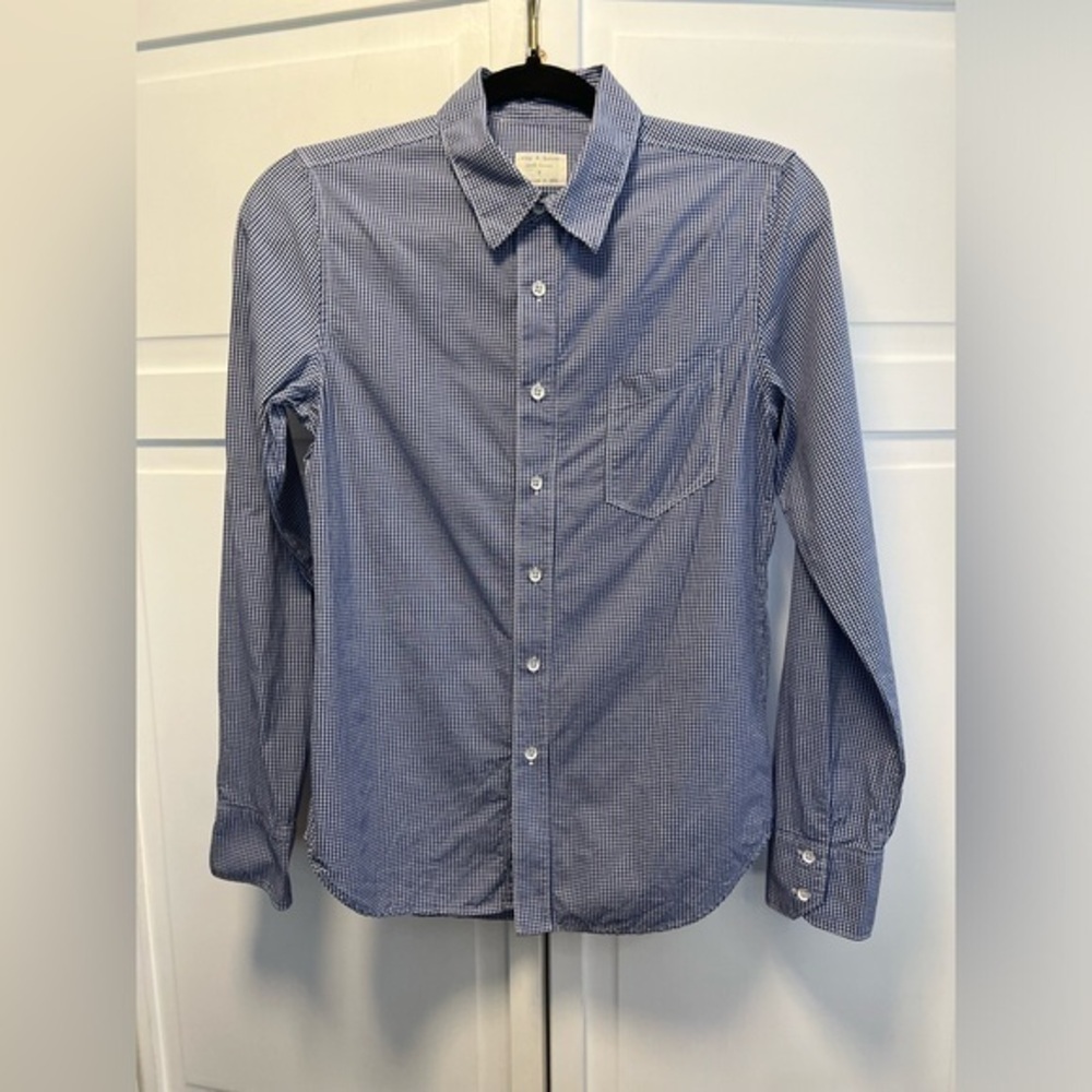 Rag & Bone Blue & White Gingham Checkered Button Down Shirt Size Women’s…